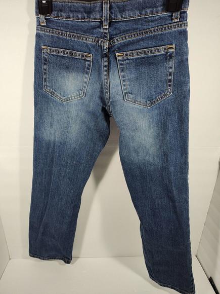 True Craft Flex Boy's Size 10 Med Wash Straight Stretch Distressed Denim Jeans - Picture 7 of 11